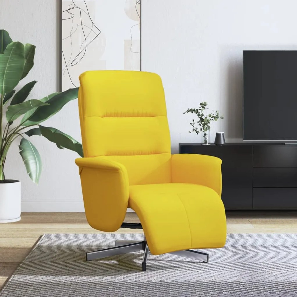vidaXL Fotoliu rabatabil cu suport de picioare, galben deschis, textil