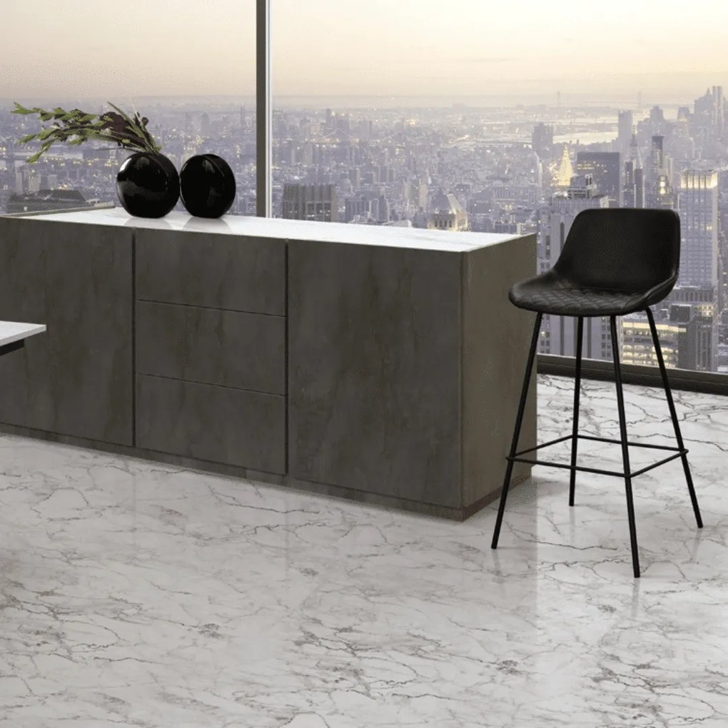 Scaun bar River, piele ecologica structura metalica