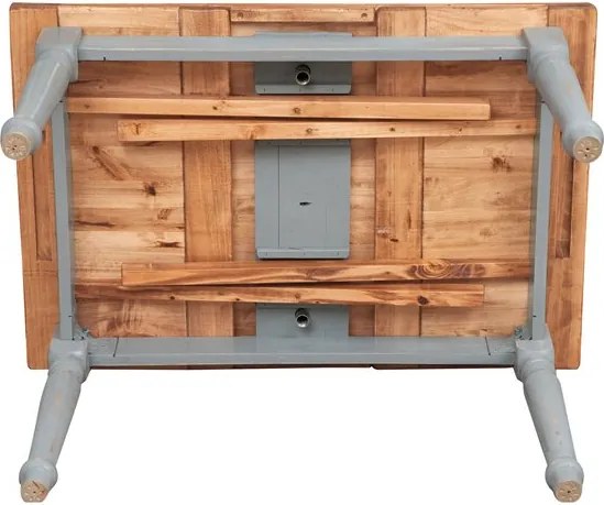 Masa extensibila, L120(210) 80 H80 cm, natur gri antichizat, lemn masiv