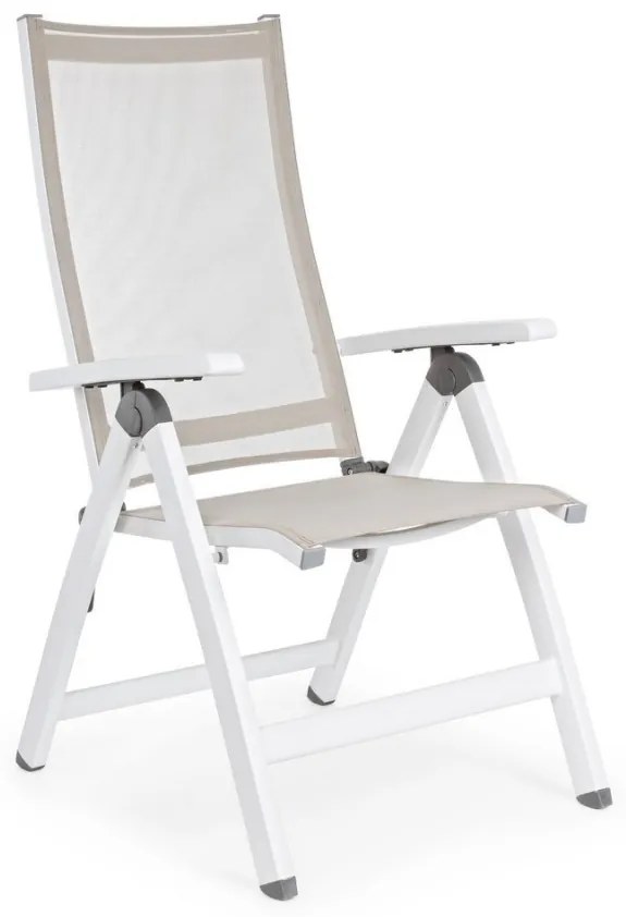 Scaun cu spatar reglabil, alb, 59x71x113 cm, Cruise Bizzotto