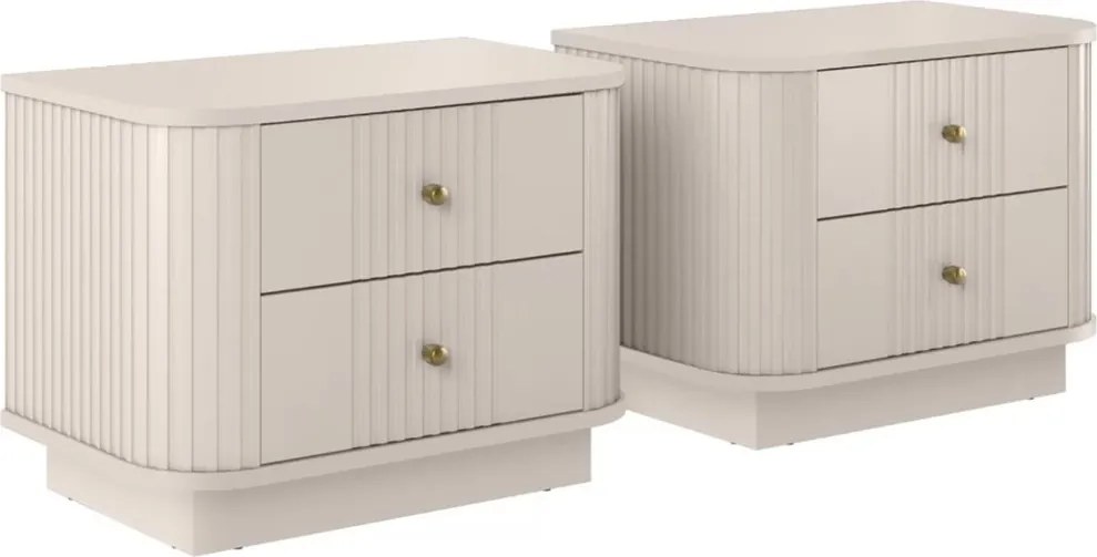 Set de noptiere Vesper 56 cm cu mânere aurii - culoare cașmir