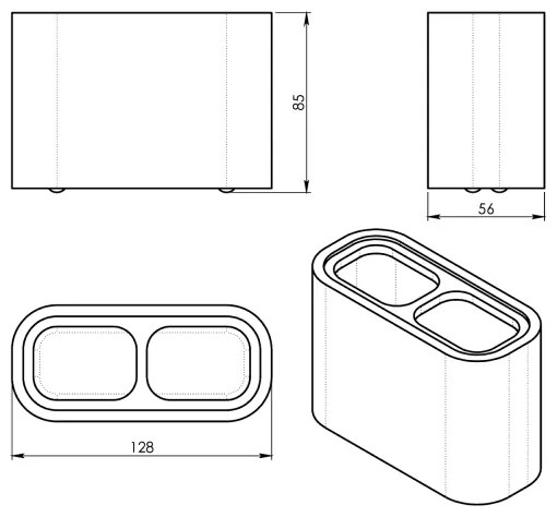 Suport de periuțe de dinți Gedy NINFEA negru/bambus