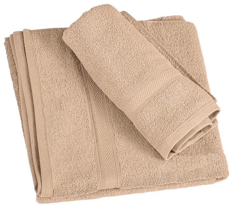 1x prosop de baie CLARYSSE ELEGANCE 70x140 cm + 1x prosop CLARYSSE 60x110 cm 100% bumbac, culoare nisipiu