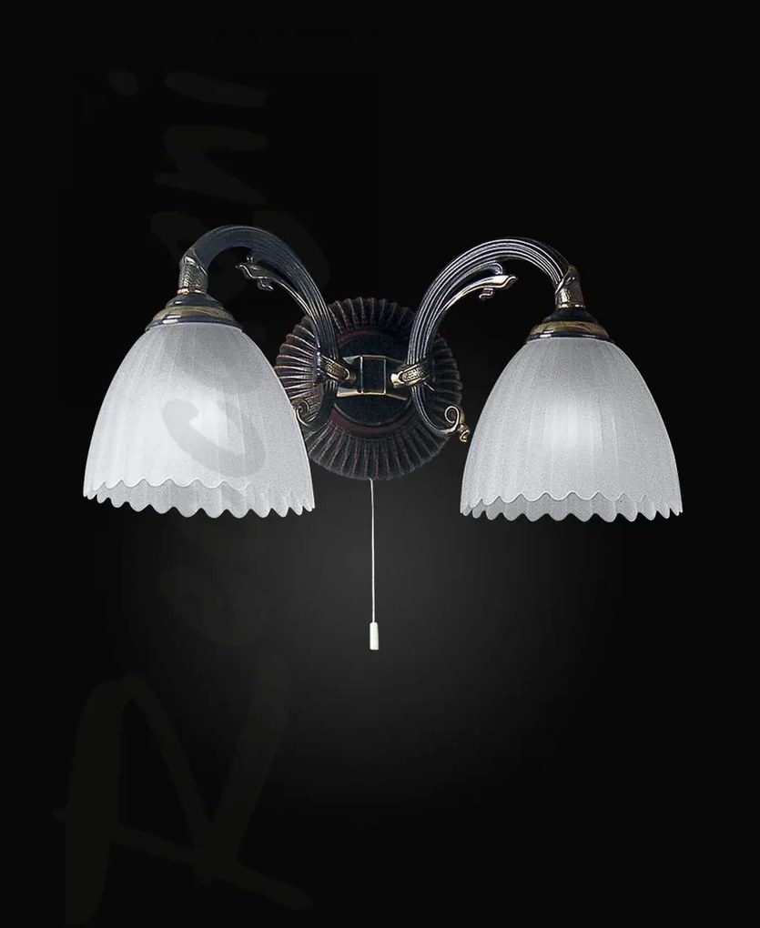Aplica de perete design italian din alama cu lemn 3510