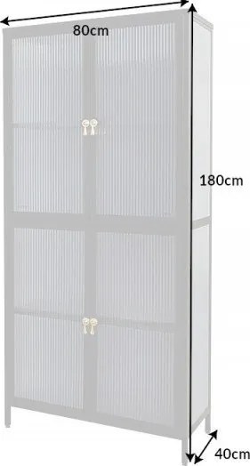 Vitrina moderna din metal si sticla Amsterdam 180cm