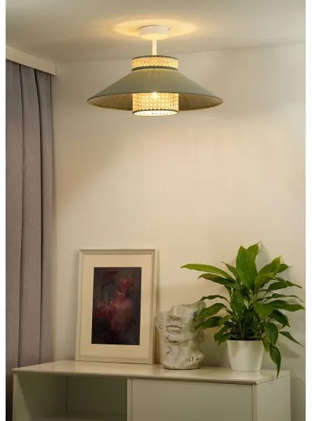 Lustră aplicată RIO Duolla RATTAN 1xE27/15W/230V d. 45 cm verde/ratan