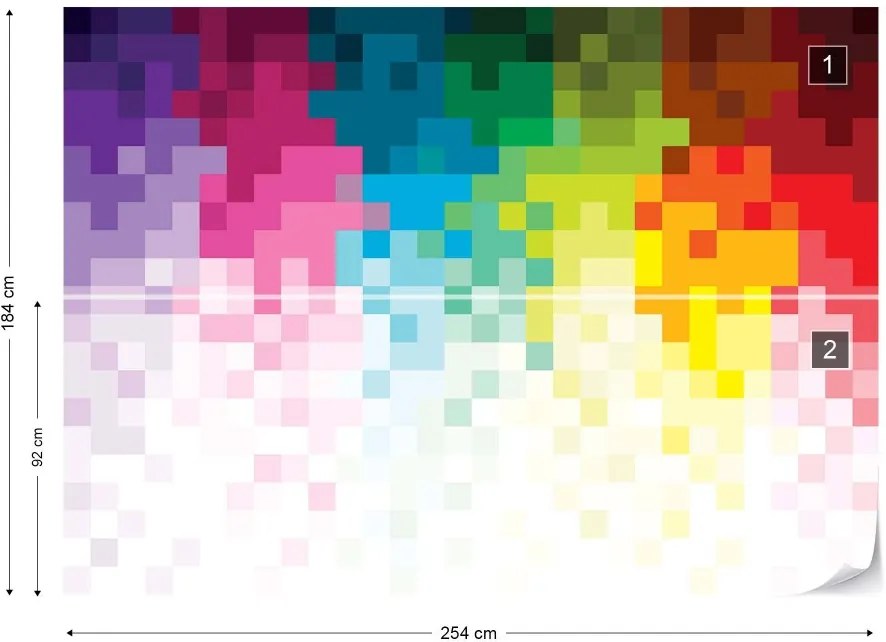 Fototapet GLIX - Pixel Pattern Rainbox Colours + adeziv GRATUIT Tapet nețesute - 254x184 cm