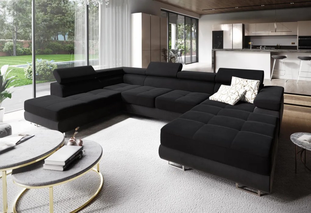Supermobel Canapea in forma de U CASONE, 345x70x202, sawana 14/soft 11, stanga