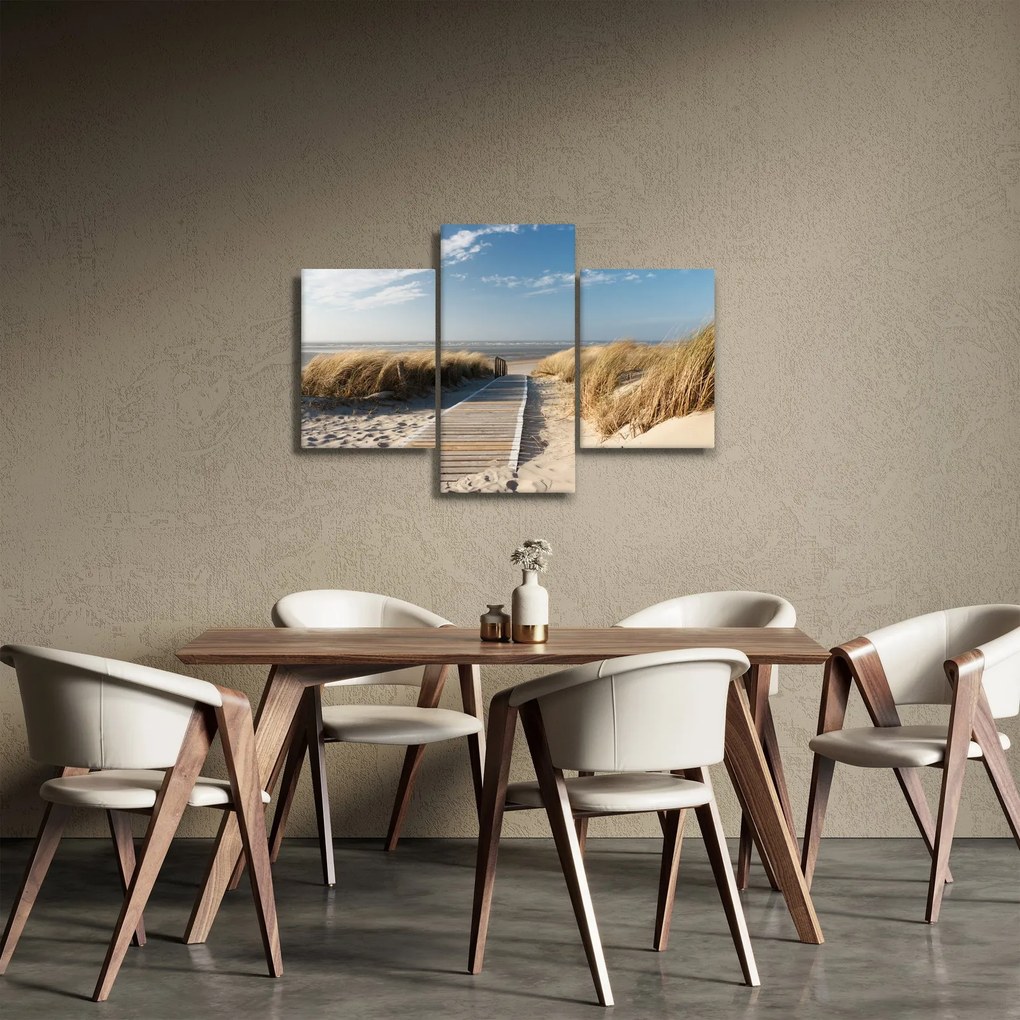 Tablou - Plaja cu nisip de pe insula Langeoog, Germania (90x60 cm)