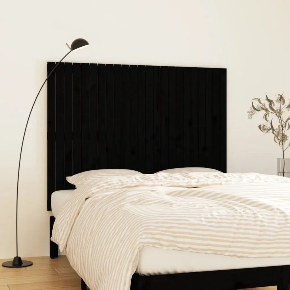 vidaXL Tăblie de pat pentru perete, negru, 159,5x3x90 cm