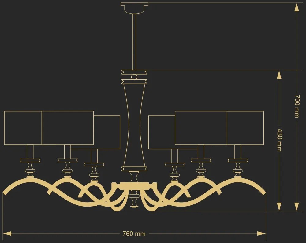 Candelabru 6 brate realizat manual AVERNO