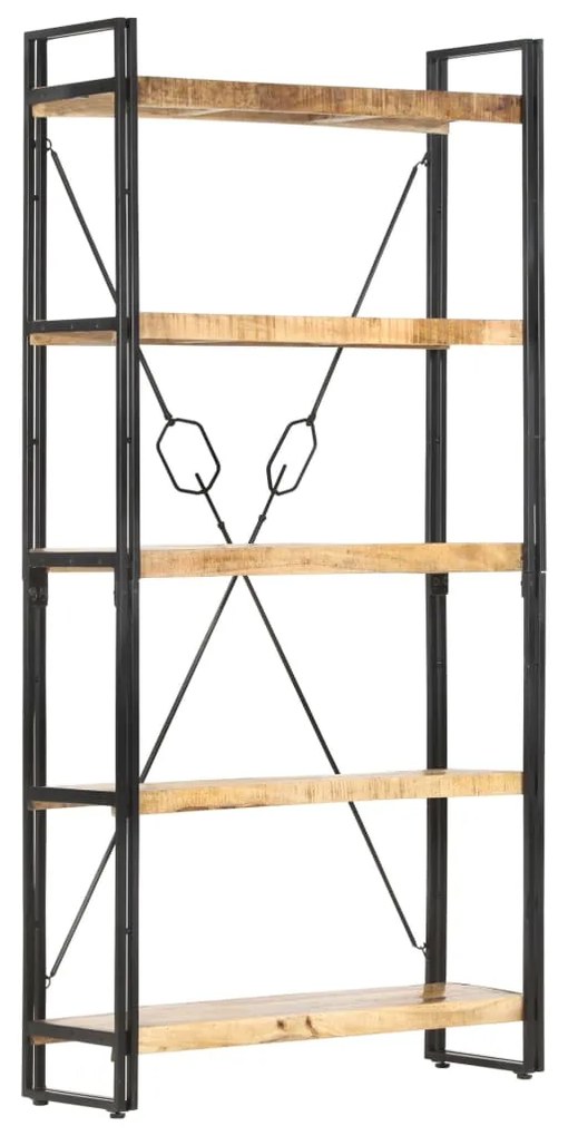 vidaXL Bibliotecă cu 5 rafturi, 90 x 30 x 180 cm, lemn masiv de mango