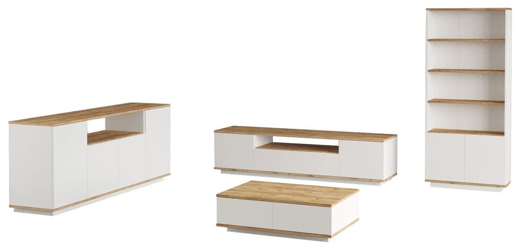 Mobilier living Freddie 19 (Pin atlantic + Alb). 1073056