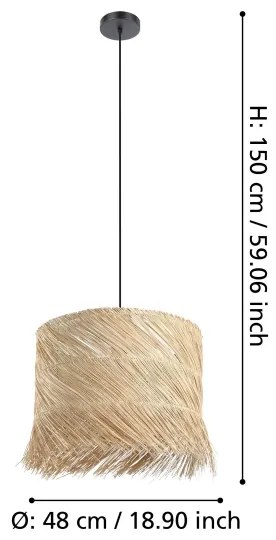 Lustră pe cablu Eglo 390238 PAISANO 1xE27/40W/230V maro