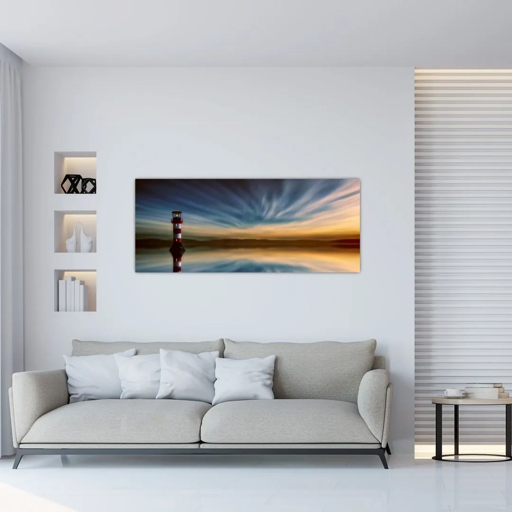 Tablou cu farul în mare (120x50 cm)