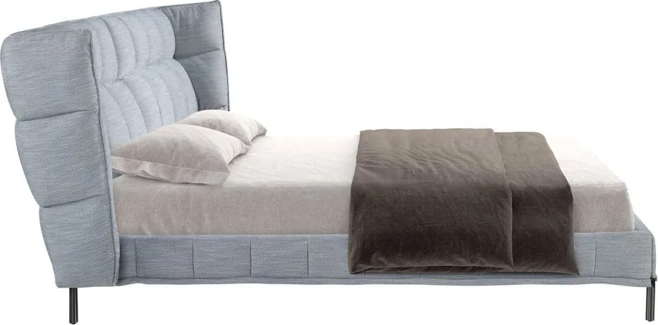 Pat dublu tapitat design LUX Gri-albastrui deschis, 180x200cm