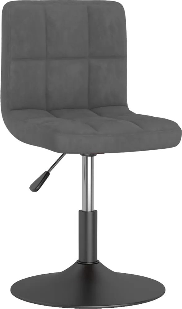 vidaXL Scaun de bar pivotant, gri închis, catifea
