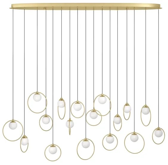 Lustră LED dimabilă pe cablu Eglo 390348 PORTOCOLOM 17xLED/3W/230V auriu