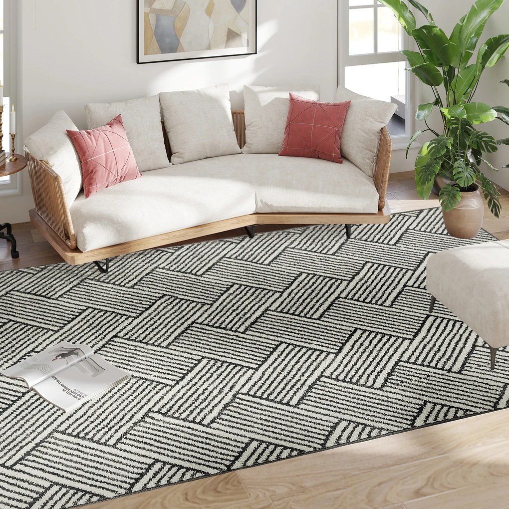 HOMCOM Covor salon 230 x 160 cm fibra scurtă lavabil în mașină hipoalergenic pentru sufragerie, dormitor, birou, gri | Aosom Romania