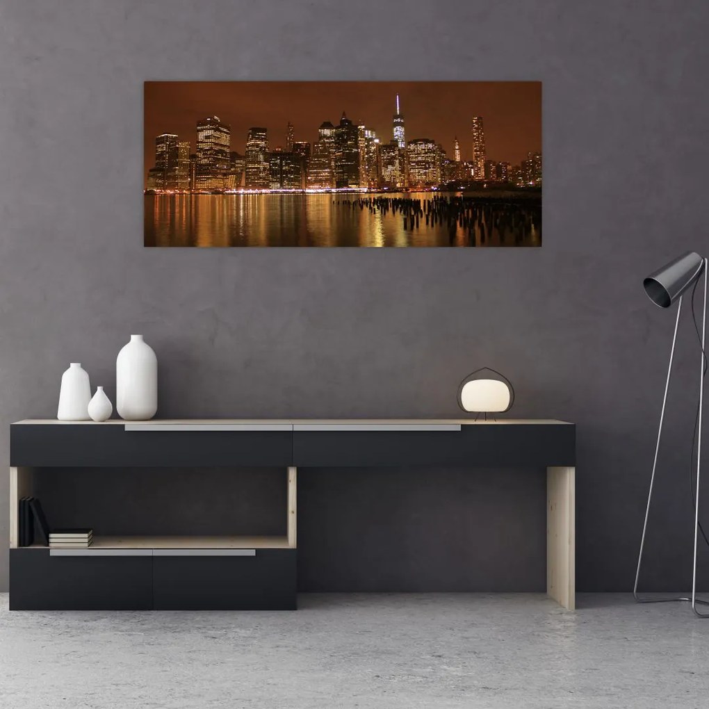 Tablou orașului nocturn (120x50 cm)