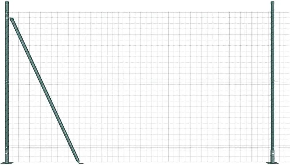 vidaXL Gard cu Stâlp Verde 1,2 x 25 m Oțel și PVC