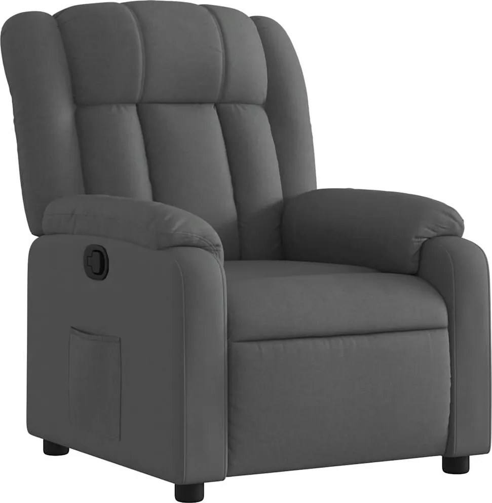 vidaXL Fotoliu rabatabil, gri închis, material textil