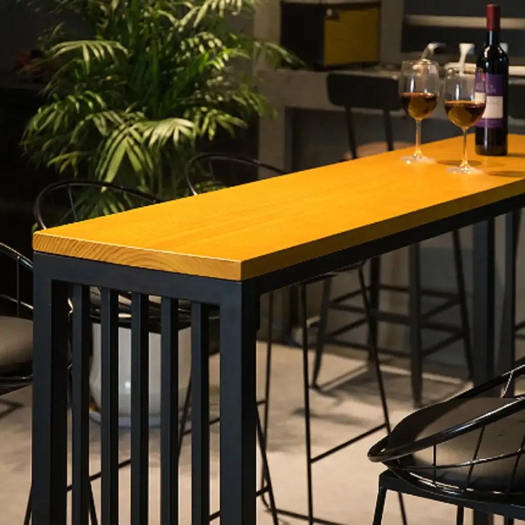 Masa bucatarie ,tip bar, lemn.seria wood A-620,pin natur-negru,140x40x103cm, 30141