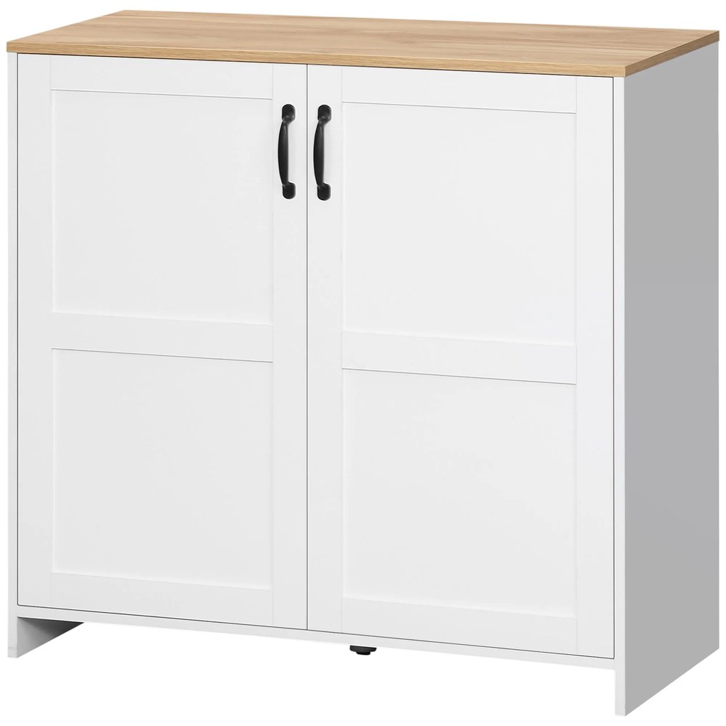 HOMCOM Dulap mobilier bufet bucătărie cu 2 uși și 2 rafturi reglabile 90 x 39,5 x 88 cm | Aosom Romania