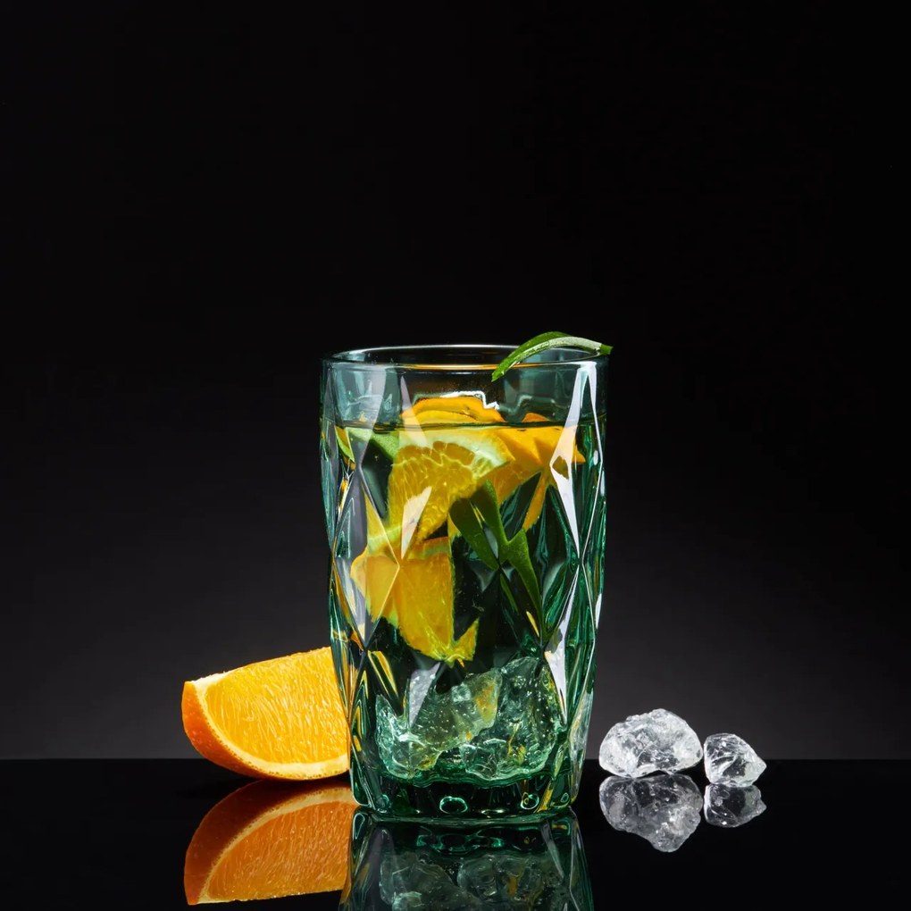 Pahar long drink 380ml, verde, Diamond