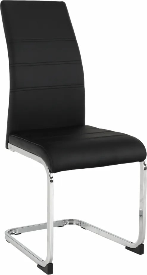 Scaun dining, negru / crom, VATENA