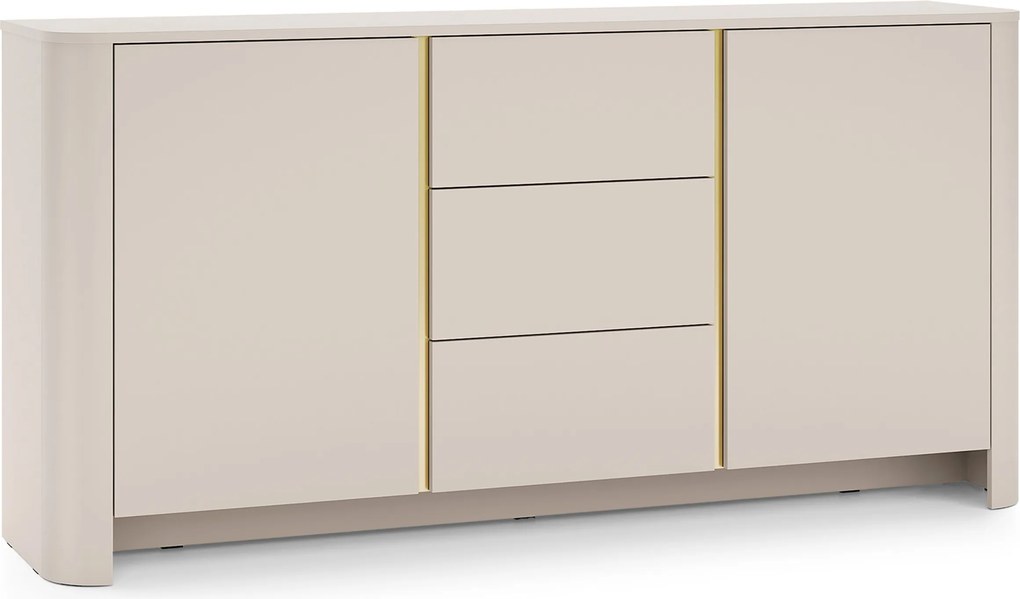 Comodă Sorrenti 168 cm cu sertare - cashmere / auriu