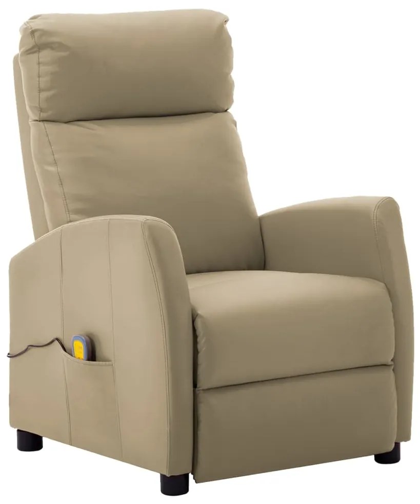 3073669 vidaXL Fotoliu de masaj electric, cappuccino, piele ecologică