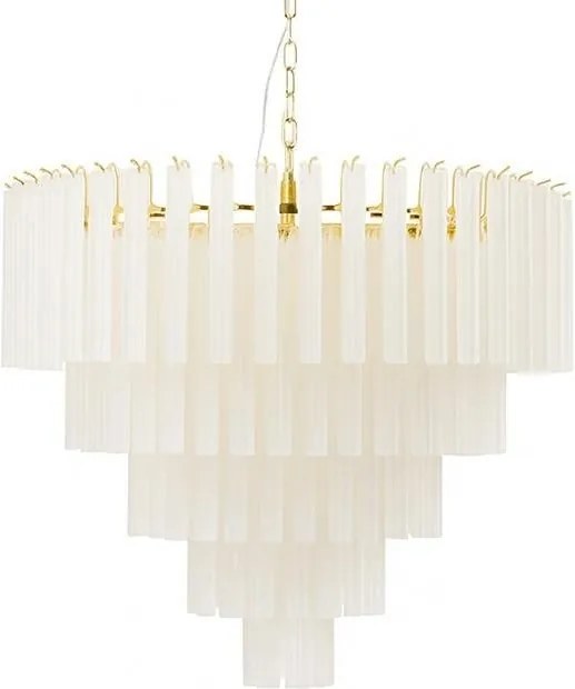 Lustra suspendata metal auriu, sticla alba GORDON 80