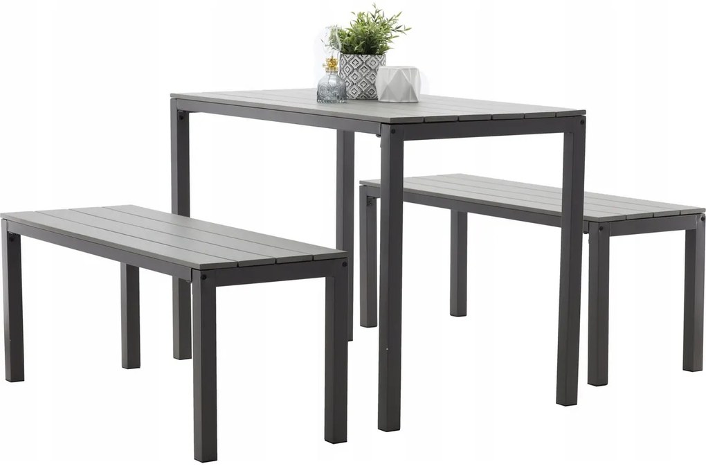 Set de mobilier de grădină Garden gri, 3 piese