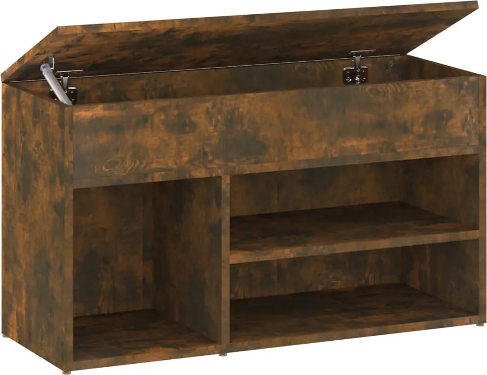 vidaXL Bancă pentru pantofi stejar fumuriu 80x30x45 cm lemn prelucrat