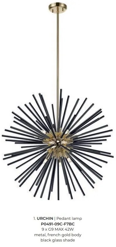 Lustra suspendata forma originala si design modern URCHIN negru