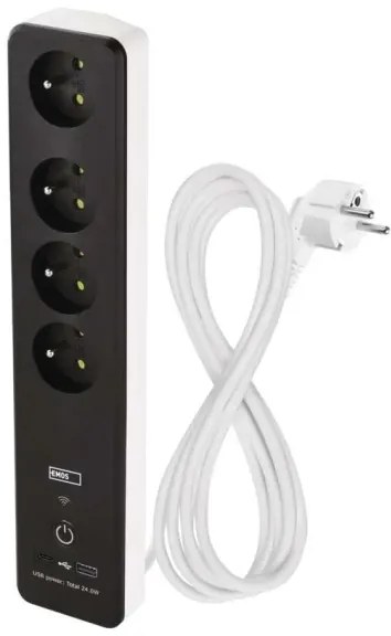 Prelungitor inteligent cu întrerupător GoSmart 4Z + 1xUSB-A + 1xUSB-C 2 m Wi-Fi Tuya