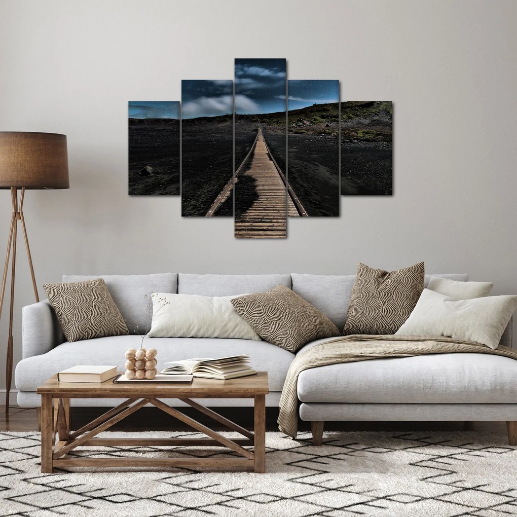 Tablou drumul de lemn în amurg (150x105 cm)