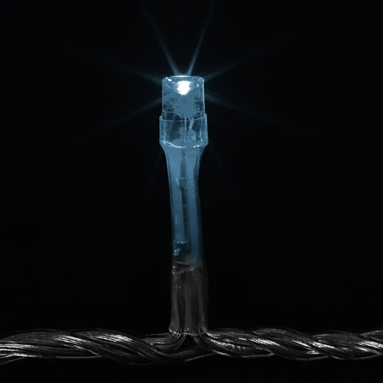 Iluminat 100 LED de Crăciun - 10 m, alb rece, pe baterii