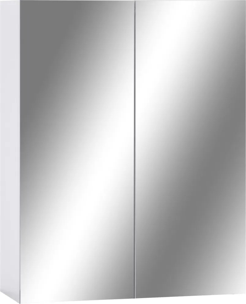 vidaXL Dulap de baie cu oglindă, alb, 60x15x75 cm, MDF