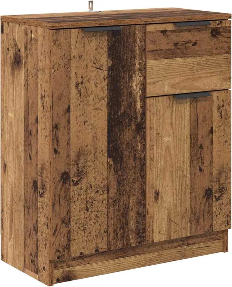 vidaXL Bufet cu sertar Lemn vechi 60 x 30 x 70 cm Lemn compozit