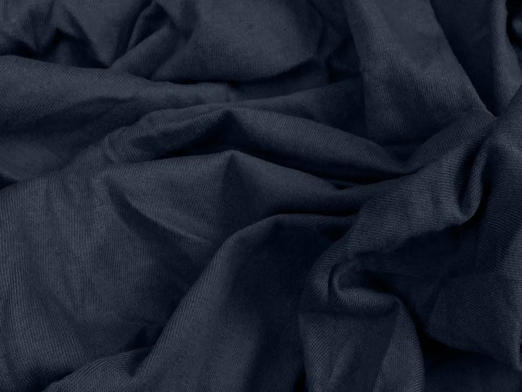Cearsaf Jersey HIGHFIT albastru naval 90 x 200 cm