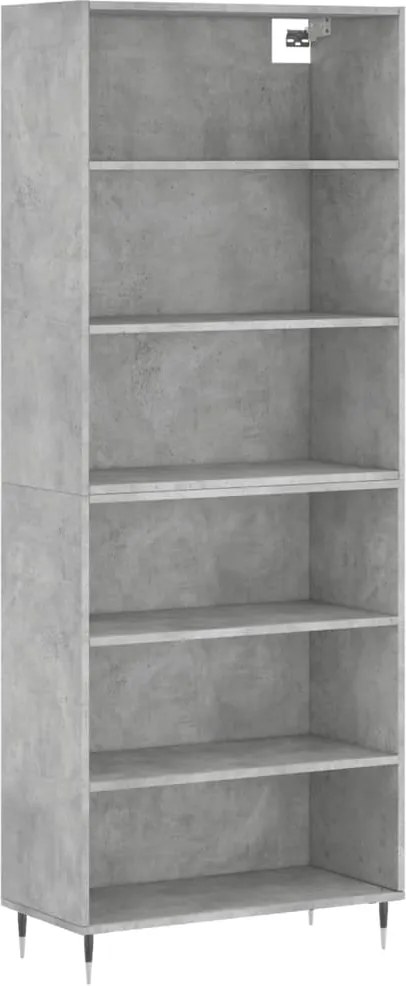 vidaXL Dulap înalt, gri beton, 69,5x32,5x180 cm, lemn prelucrat