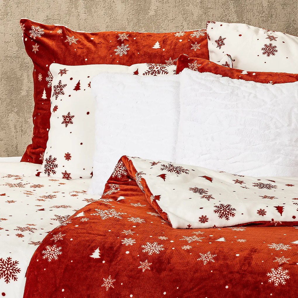 Lenjerie de pat micro-flanelă 4Home Happy winter, 140 x 220 cm, 70 x 90 cm