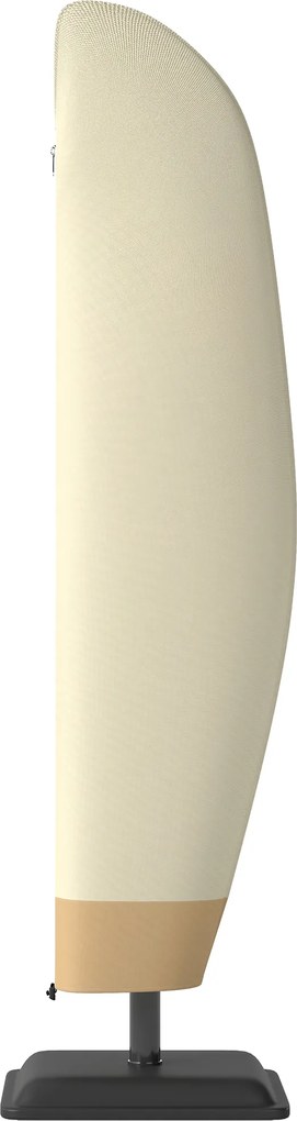 Outsunny Husă pentru Umbrelă de Grădină Impermeabilă cu Fermoar si Șnur din Țesătură, 220x56x56 cm, Bej și Cafeniu | Aosom Romania