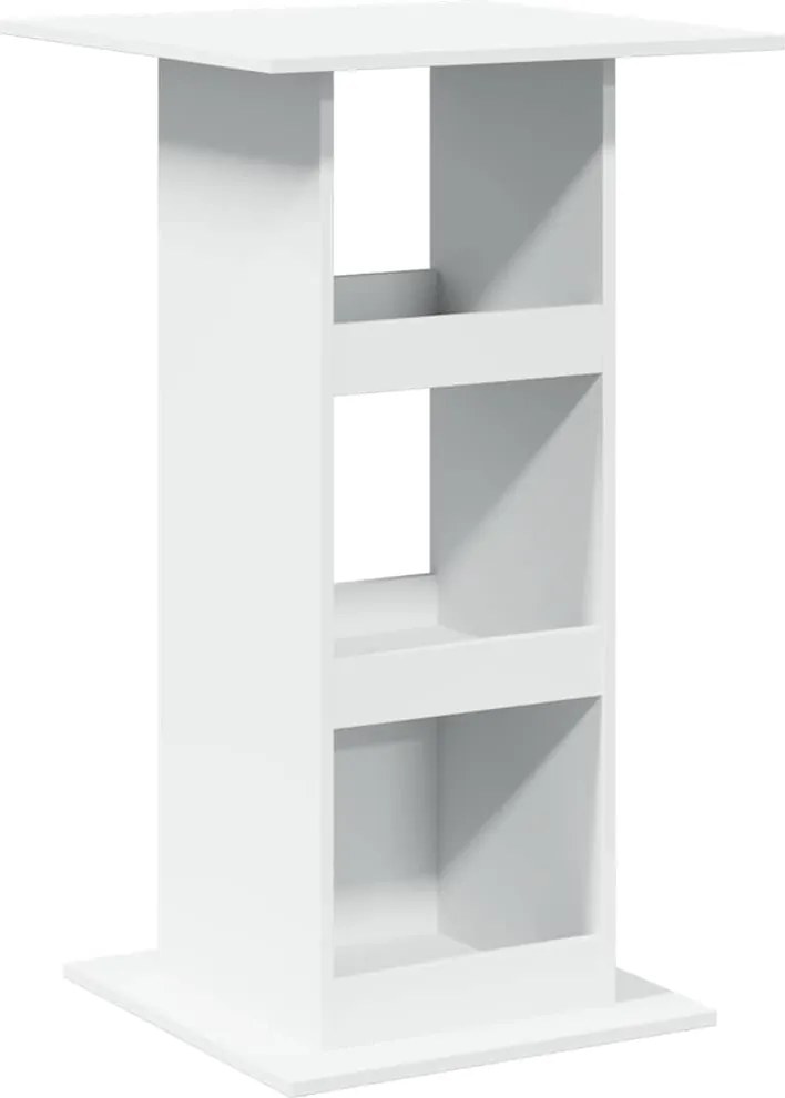vidaXL Masă de bar cu depozitare, alb, 60x60x102 cm, lemn prelucrat