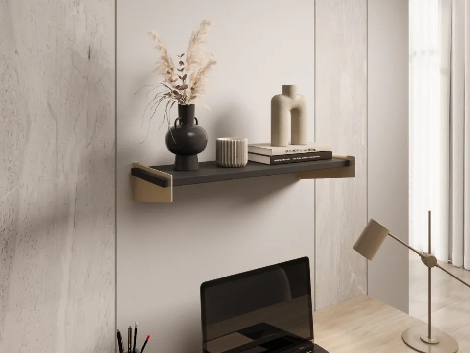 Raft suspendat, Ovo, ADRK Furniture (Culoare: Auriu / Alb Mat)