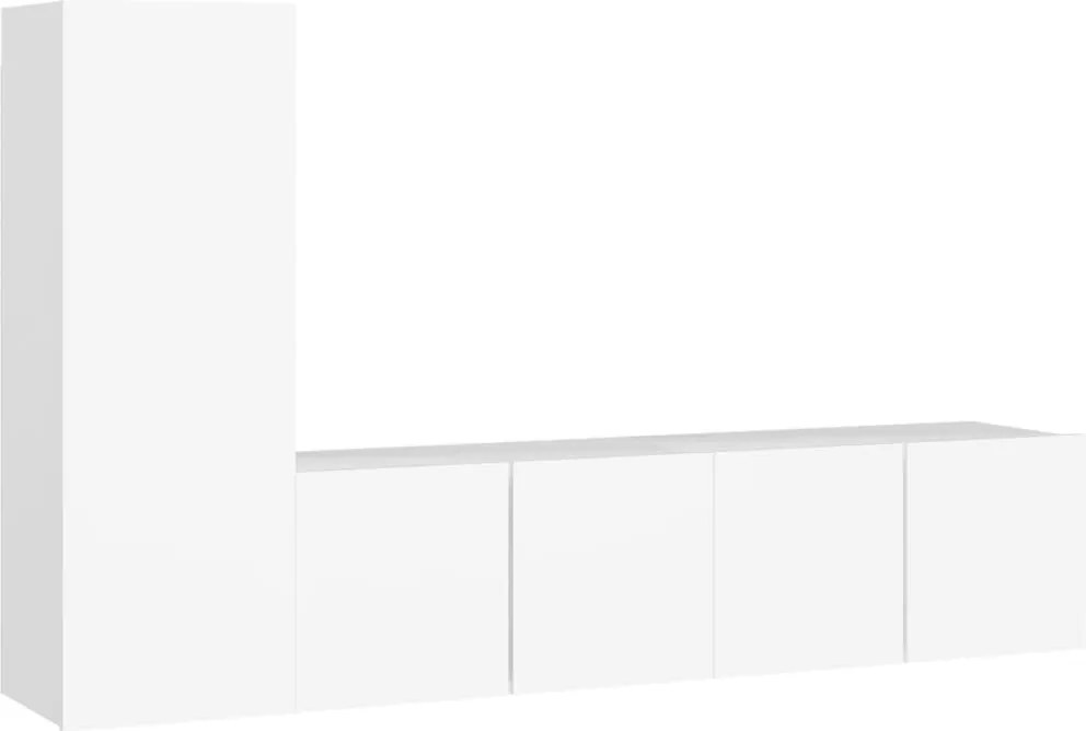 vidaXL Set dulapuri TV, 3 piese, alb, lemn prelucrat