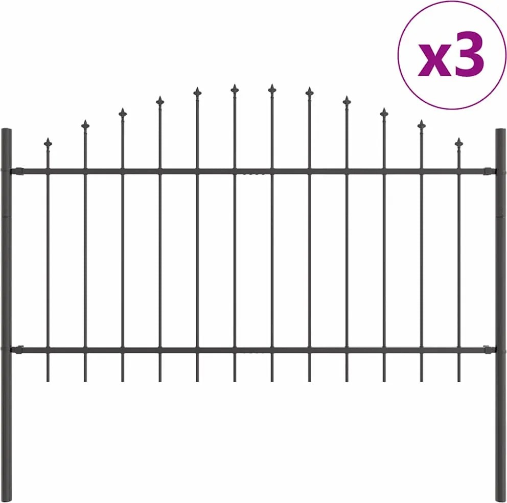 vidaXL Gard de Grădină 3 pcs Gri 170 x 140 cm