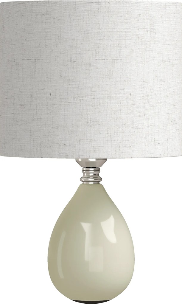 HOMCOM Lampă de masă din ceramică, cu abajur textil aspect in, E27, întrerupător basculant, pentru dormitor, crem | Aosom Romania